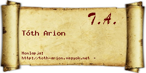 Tóth Arion névjegykártya